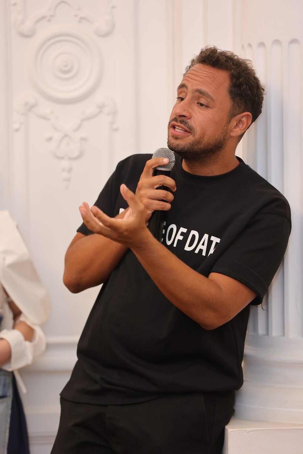 A creator taking the mic